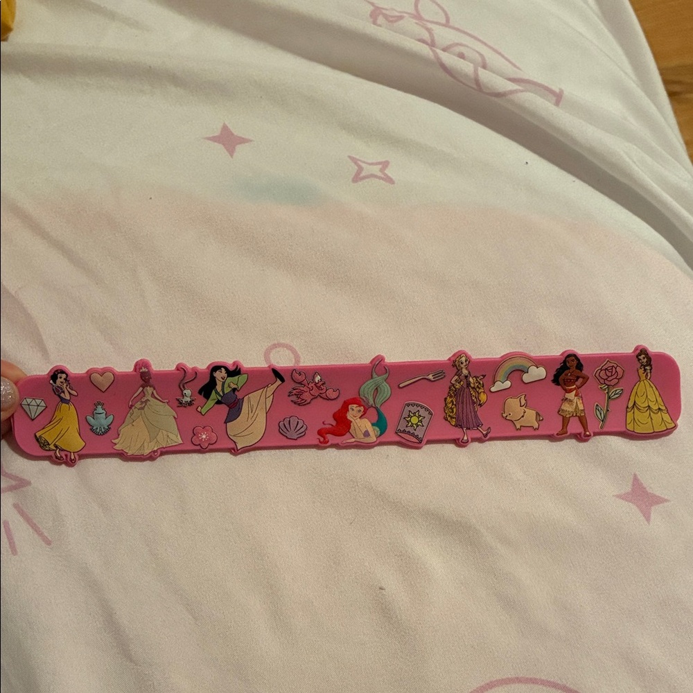 Disney Parks Pink Princess Moana Belle Mulan Ariel Rapunzel Tiana Slap Bracelet